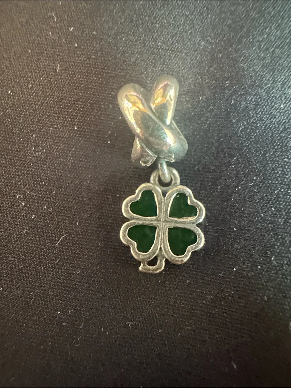Pandora Green Enamel Four-Leaf Clover Charm Pendant - Women Jewelry